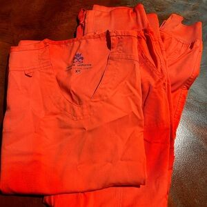 Cherokee Vivid Orange Scrub Set